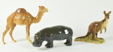 THREE BESWICK ANIMAL FIGURINES