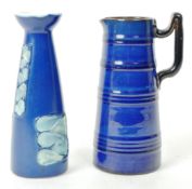 TWO VINTAGE 20TH CENTURY STUDIO POTTERY VASES / JUG