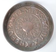 EARLY 20TH CENTURY LARGE REPOUSSE ZODIAC WALL CHARGER