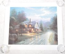 THOMAS KINKADE (1958 - 2012) - 1994 'MOONLIGHT LANE I' SIGNED PRINT