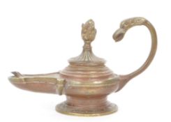 19TH CENTURY VICTORIAN BRONZE OIL LAMP