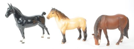 BESWICK - COLLECTION OF THREE 20TH CENTURY CHINA HORSE FIGURINES