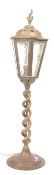 VINTAGE EARLY 20TH CENTURY LAMP POST STYLE BRASS TABLE LAMP