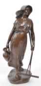AFTER JEAN GARNIER - FRENCH EARLY 20TH CENTURY FEMALE FARMER BRONZE