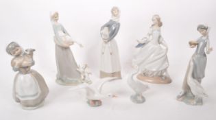LLADRO - NAO - COLLECTION OF SEVEN LATE 20TH CENTURY PORCELAIN FIGURES