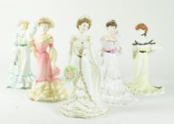 FIVE ROYAL DOULTON / COALPORT GOLDEN AGE FIGURES