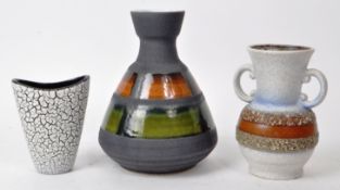 COLLECTION OF THREE GERMAN VASE POTTERY PIECES