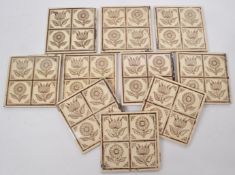 COLLECTION OF TEN VICTORIAN CERAMIC AESTHETIC PERIOD TILES
