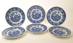 ADAMS - SIX VINTAGE ENGLISH SCENIC PLATES