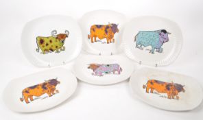 STAFFORDSHIRE - BEEFEATER - SIX VINTAGE 20TH CENTURY PLATES