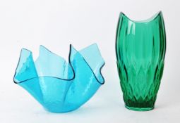 TWO PIECES OF VINTAGE MID-CENTURY GLASS PIECES