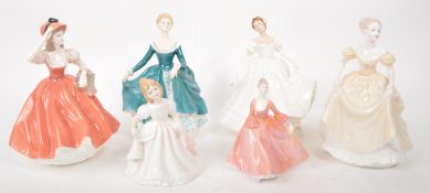 COLLECTION OF SIX LATE 20TH CENTURY PORCELAIN LADY FIGURINES