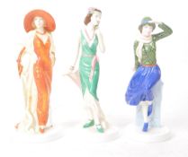 ROYAL DOULTON - THREE 21ST CENTURY BONE CHINA 'PRETTY LADIES' FIGURES