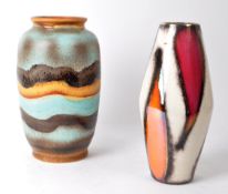 A PAIR OF WEST GERMANY MID-CENTURY STUDIO POTTERY VASES