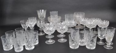 COLLECTION OF 20TH CENTURY CRYSTAL CUT GLASS PIECES