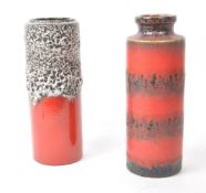 WEST GERMAN POTTERY - TWO MID CENTURY VASES
