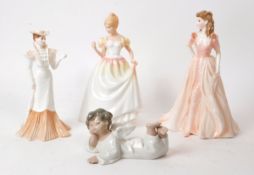COLLECTION OF FOUR LATE 20TH-CENTURY PORCELAIN FIGURINES