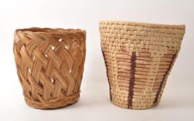 TWO VINTAGE 20TH CENTURY WOVEN PAPER BASKETS