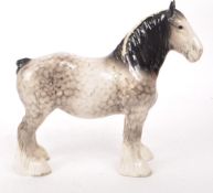 BESWICK - GREY ROCKING CANTERING SHIRE HORSE - 20TH CENTURY FIGURINE