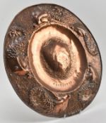 ATTRIB. CHARLES THOMAS EUSTACE - ARTS & CRAFTS CORNISH COPPER CHARGER DISH