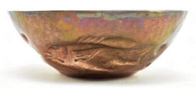 CORNISH COPPER - EARLY 20TH CENTURY REPOUSSE EMBOSSED COPPER BOWL