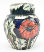 RACHEL BISHOP FOR MOORCROFT - POPPY 1996 LIDDED GINGER JAR