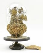 THOMAS BEVINGTON - 19TH CENTURY VICTORIAN MINERAL VASE AND DOME