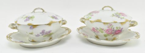 LIMOGES - PAIR OF EARLY 20TH CENTURY FRENCH PORCELAIN LIDDED DISHES