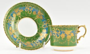 AYNSLEY CHINA - EARLY 20TH CENTURY REGENCY STYLE PORCELAIN TEACUP & SAUCER