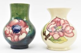 MOORCROFT POTTERY - TWO 20TH CENTURY TUBE LINED VASES