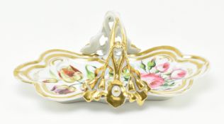 MOSES WEBSTER FOR DERBY - EARLY 19TH CENTURY PORCELAIN HANDLED CENTREPIECE