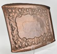 NEWLYN COPPER - ARTS AND CRAFTS EMBOSSED COPPER 'THISTLE' TRAY