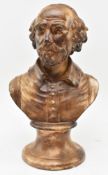 19TH CENTURY PAINTED BUST OF WILLIAM SHAKESPEARE