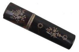 GEORGE III TORTOISESHELL PIQUE INLAID BODKIN ETUI CASE