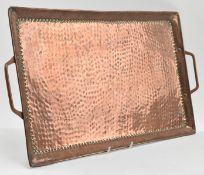 JOHN PEARSON - ARTS & CRAFTS CORNISH EMBOSSED COPPER TRAY