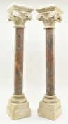 PAIR OF 20TH CENTURY MARBLE AND STONE CLASSICAL COLUMNS