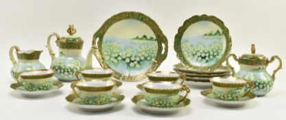 NIPPON NORITAKE - JAPANESE CIRCA 1900 HAND PAINTED PORCELAIN TEA SERVICE