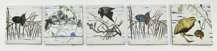WILLIAM S. COLEMAN FOR BROWN WESTHEAD MOORE & CO - 5 ARTS & CRAFTS CERAMIC TILES
