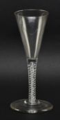 GE0RGE II WINE GLASS, FUNNEL BOWL & DOUBLE OPAQUE TWIST STEM