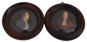 TWO 19TH CENTURY WAX PORTRAITS OF NOBLE & IMPORTANT FIGURES, FRAMED & GLAZED