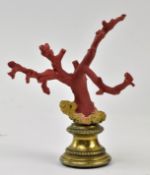 NATURAL HISTORY - 19TH CENTURY SICILIAN RED CORAL BRANCH