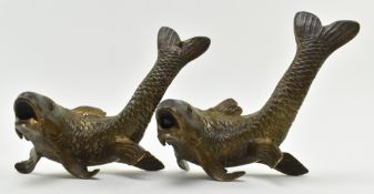 PAIR OF 19TH CENTURY BRONZE FISH FIGURES / PAPERWEIGHTS