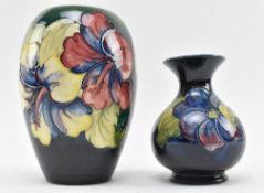 TWO 20TH CENTURY MOORCROFT POTTERY 'HIBISCUS ' & 'ANEMONE' VASES