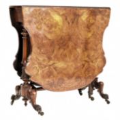VICTORIAN 19TH CENTURY BURR WALNUT SUTHERLAND TABLE