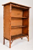 VICTORIAN AESTHETIC MOVEMENT BAMBOO OPEN WINDOW BOOKCASE CABINET