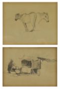 ATTRIB. GEORGE ARTHUR FRIPP - TWO 19TH CENTURY PENCIL ON PAPER SKETCHES