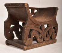 CAMEROON DUALA EARLY 20TH CENTURY CARVED HARDWOOD STOOL