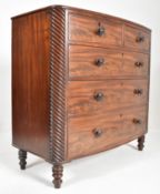 19TH CENTURY MAHOGANY BOW FRONTED CHEST OF DRAWERS