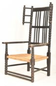 ARTS & CRAFTS CIRCA 1900 EBONISED WOOD BOBBIN TURNED CHAIR