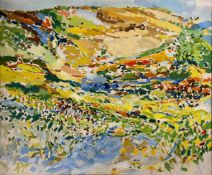 PHILIP SUTTON (B. 1928) - JUNE 1956 OIL ON CANVAS LANDSCAPE PAINTING